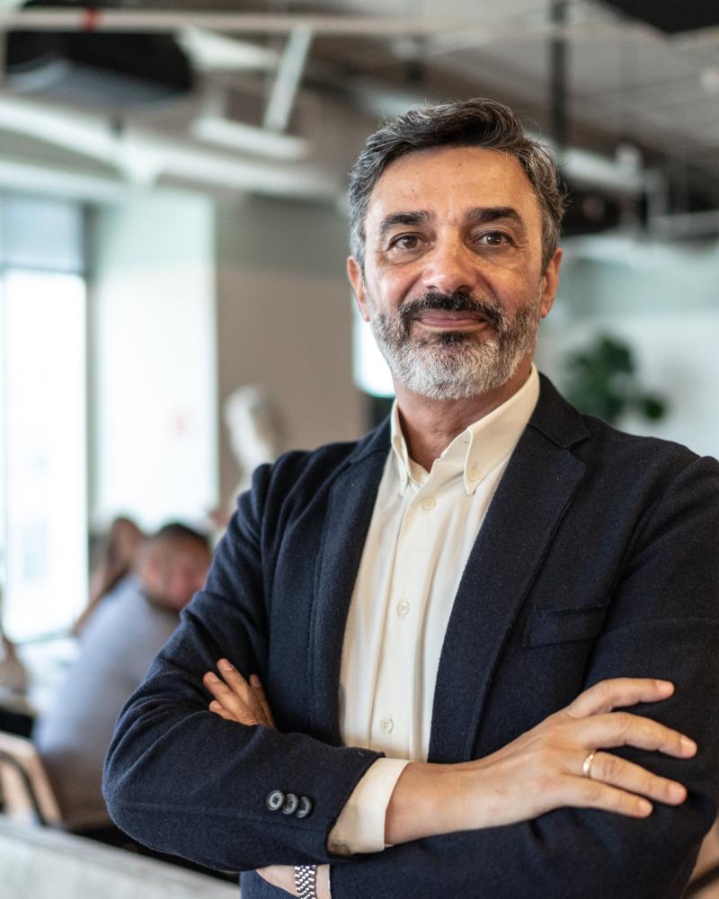 Portrait of mature businessman at modern office